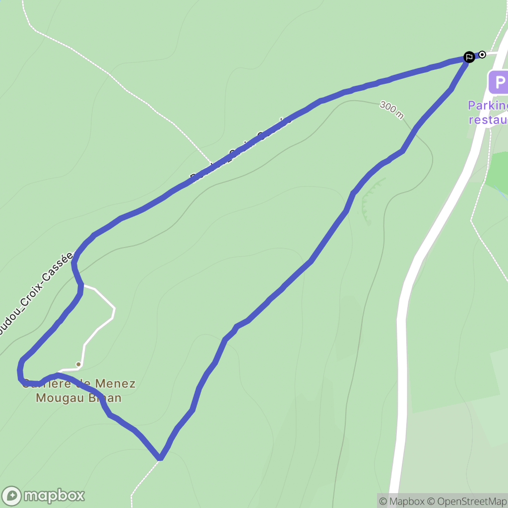 Botmeur : carte du parcours de randonnée - France