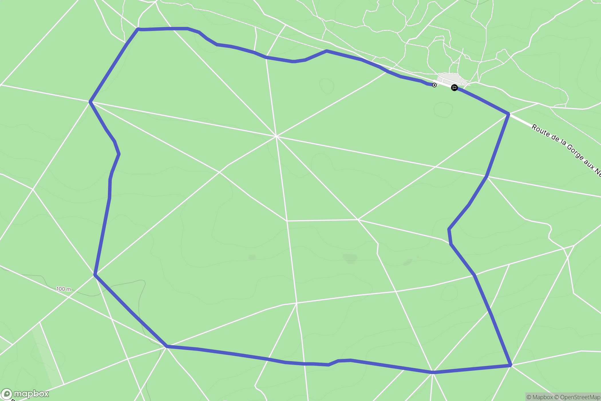 Fontainebleau : carte du parcours de randonnée - France