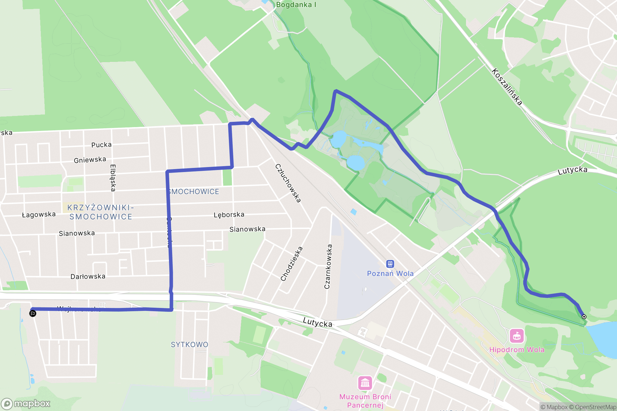Poznań: mapa trasy - Poland