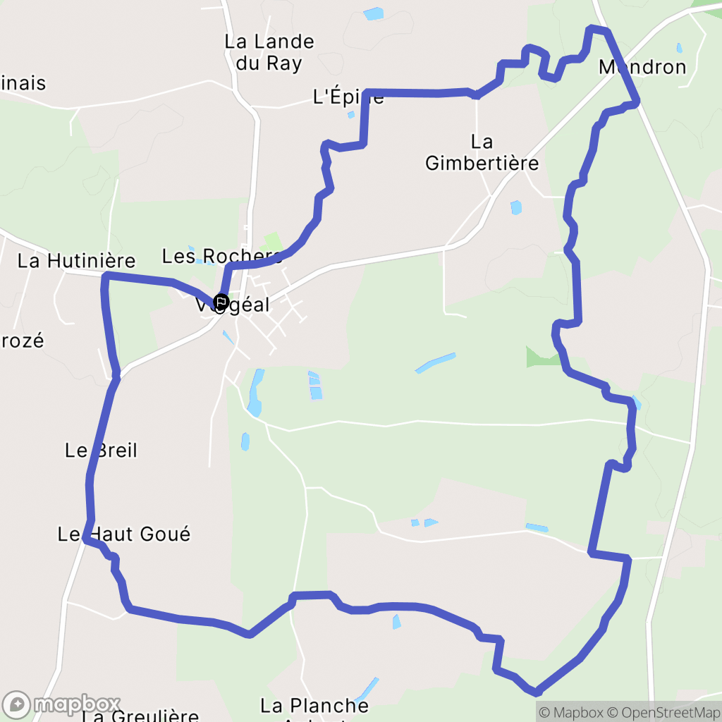 Vergéal : carte du parcours de randonnée - France