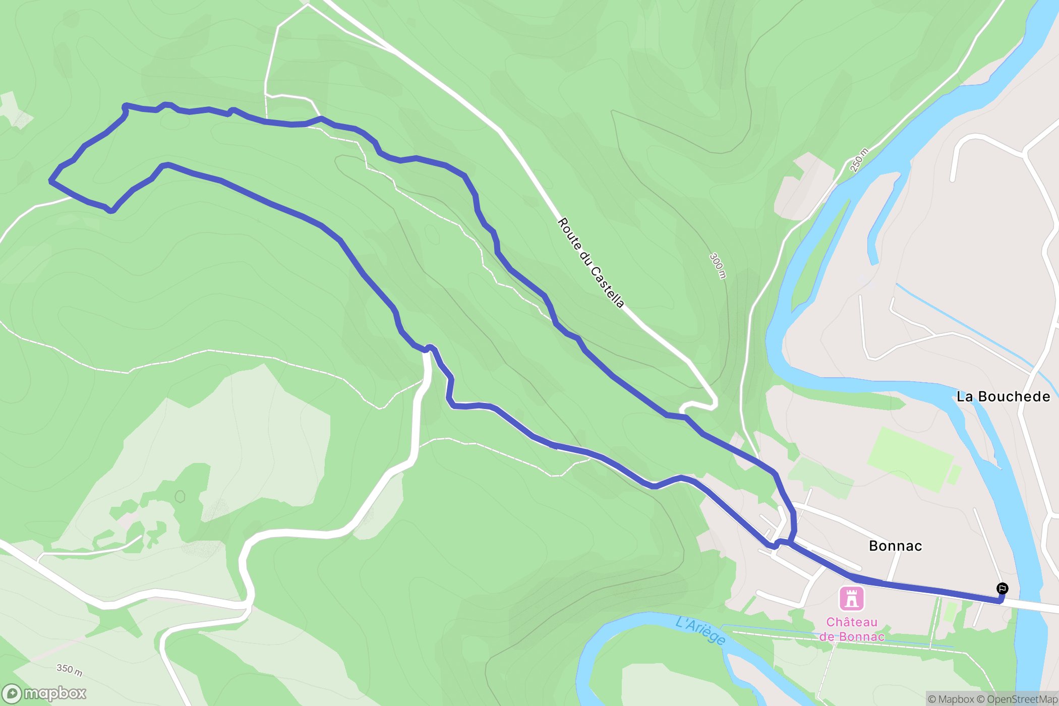 Bonnac : carte du parcours de randonnée - France
