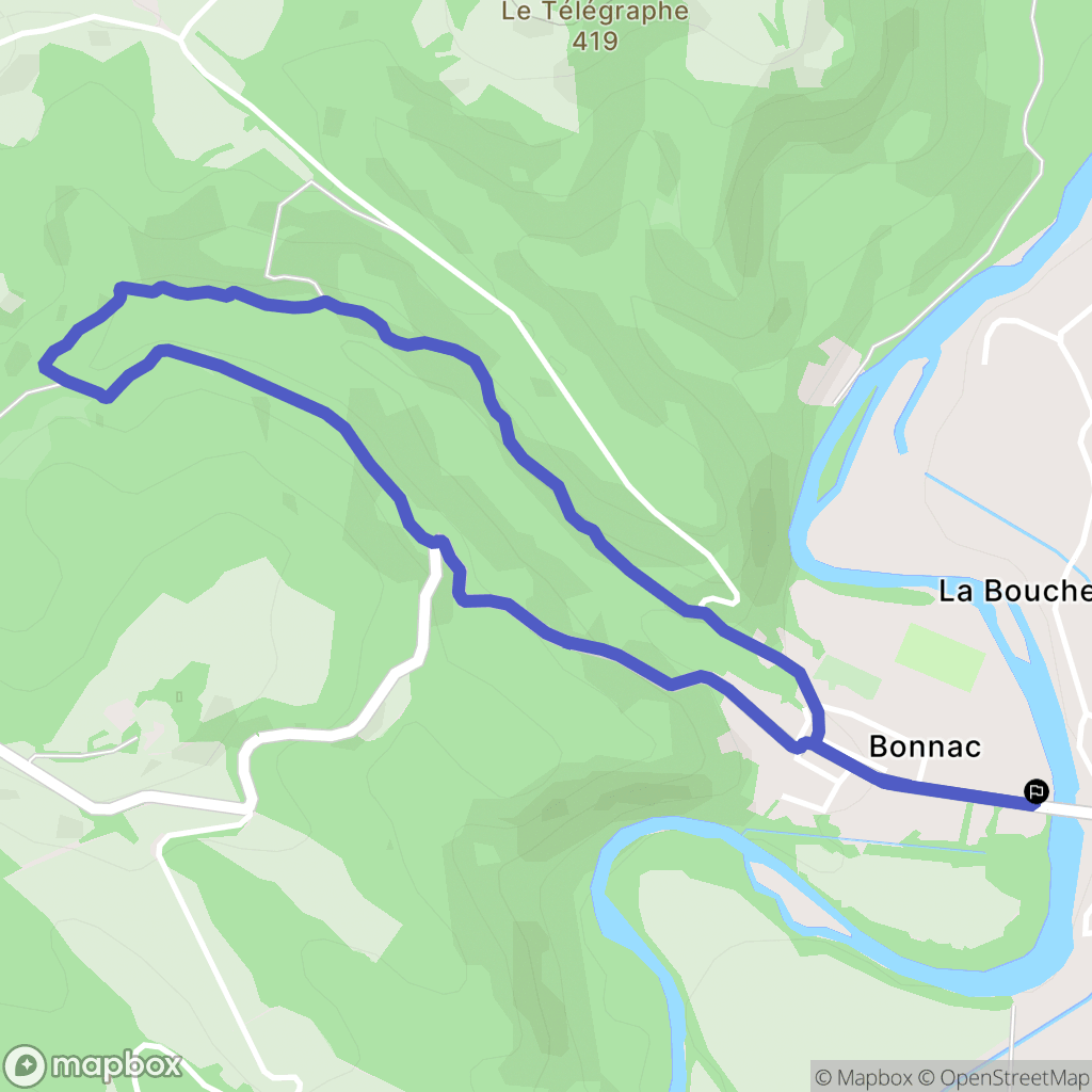 Bonnac : carte du parcours de randonnée - France