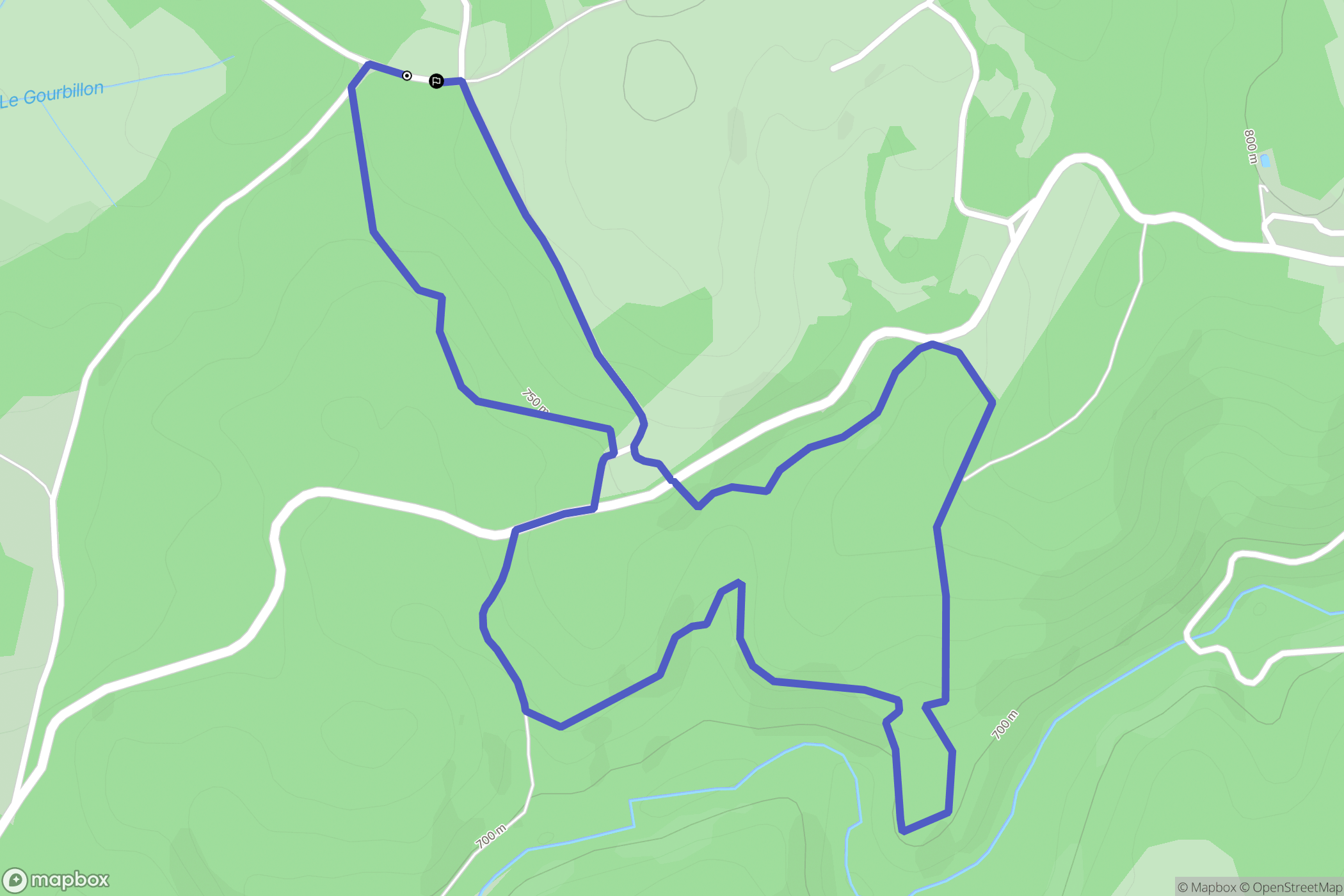 Gioux : carte du parcours de randonnée - France