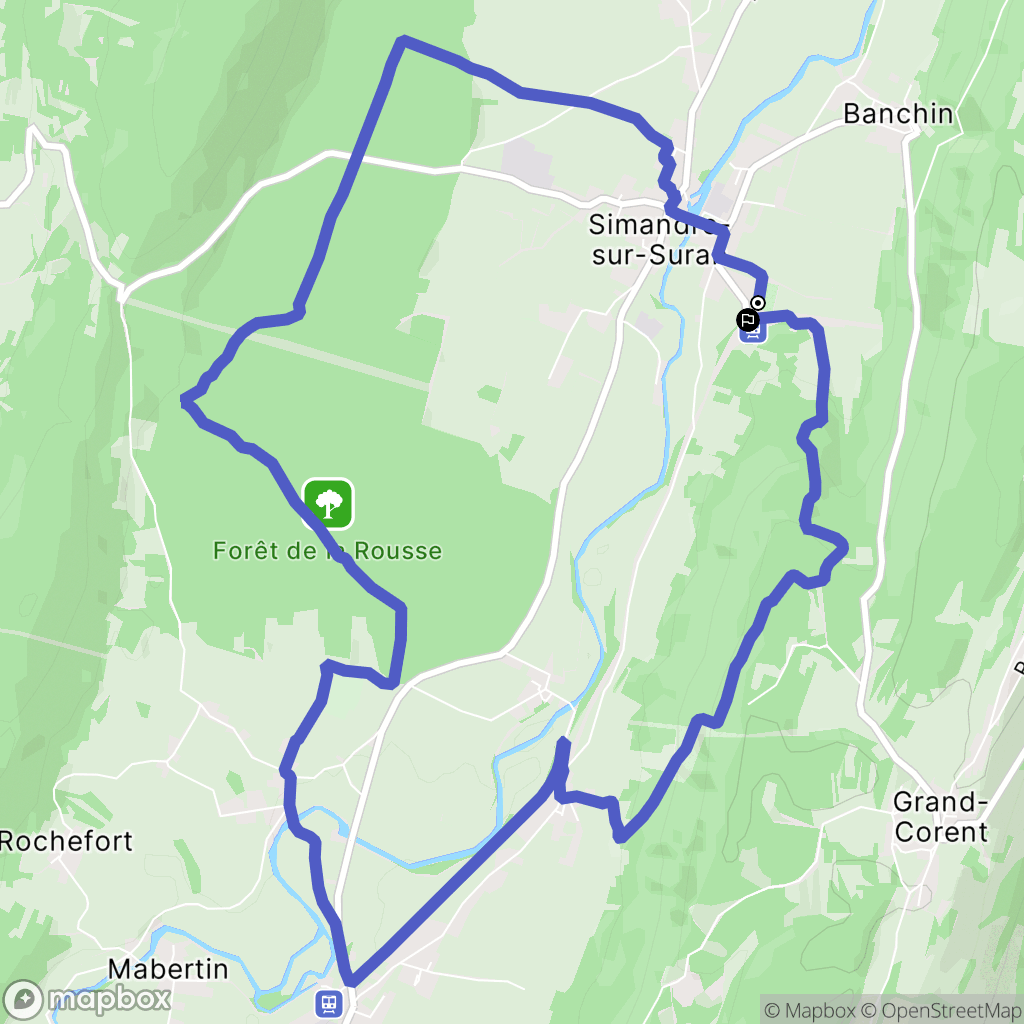 Simandre-sur-Suran : carte du parcours de randonnée - France