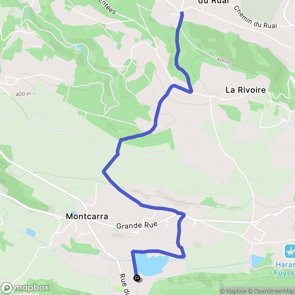 Montcarra : carte du parcours de randonnée - France