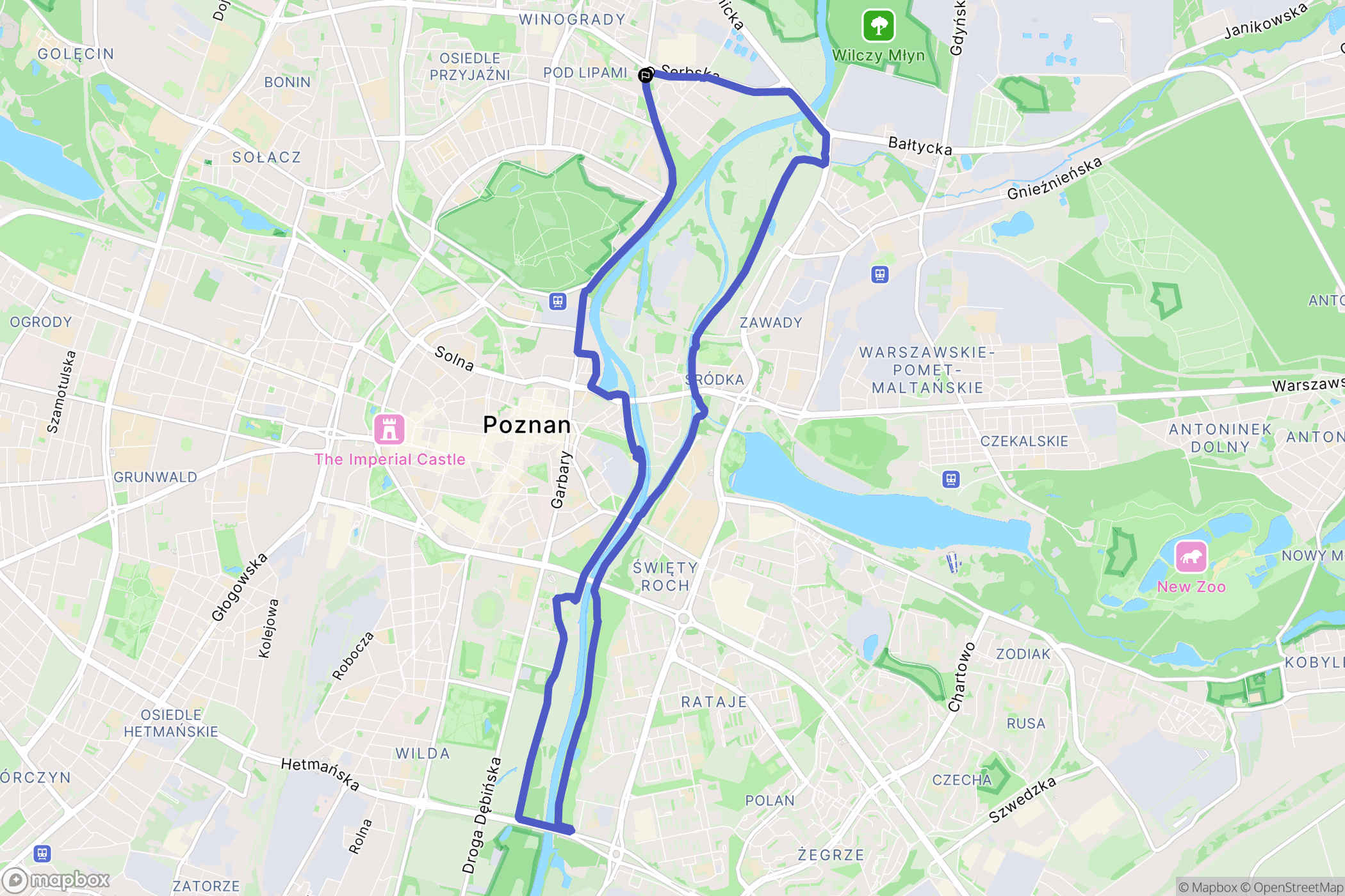 Poznań: mapa trasy - Poland
