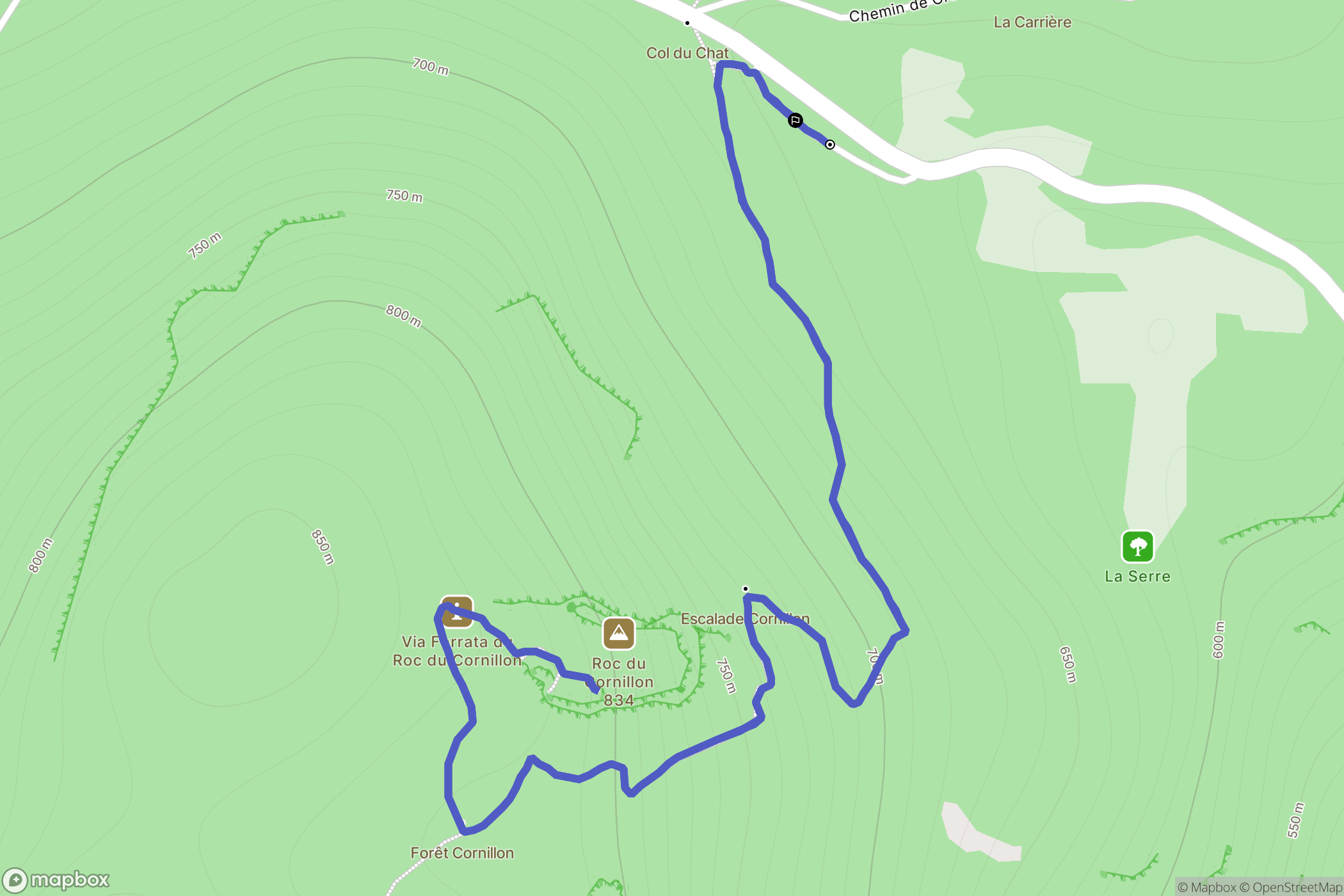 La Chapelle-du-Mont-du-Chat : carte du parcours de randonnée - France