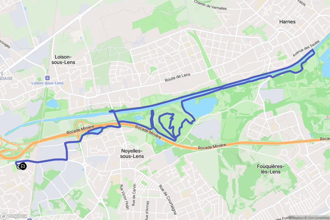 Sallaumines : carte du parcours de randonnée - France