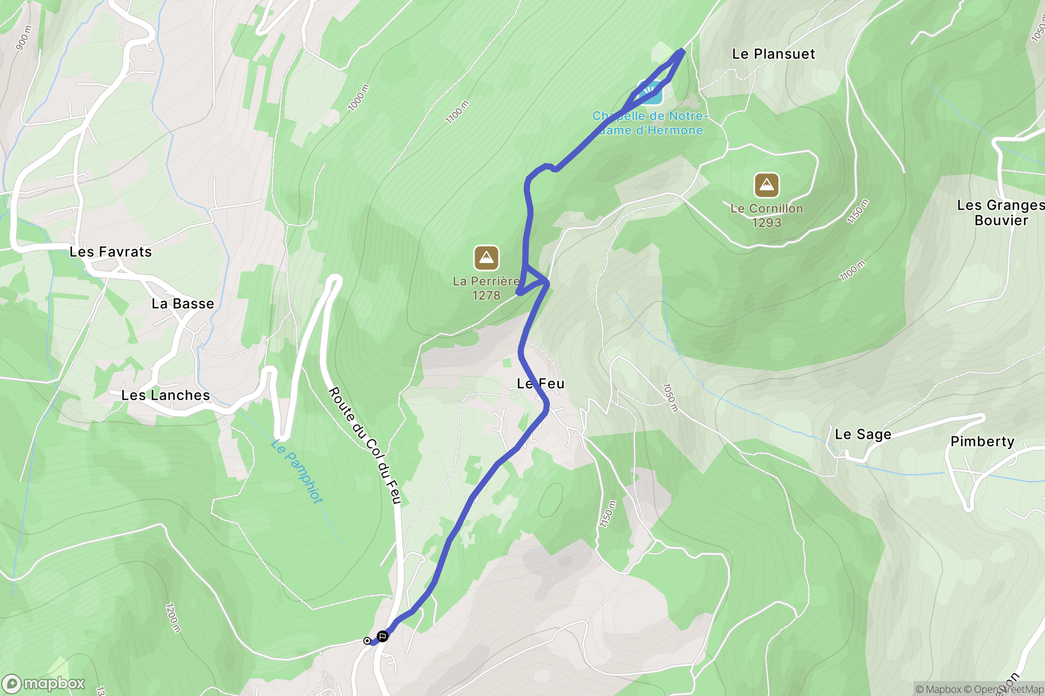 Lullin : carte du parcours de randonnée - France