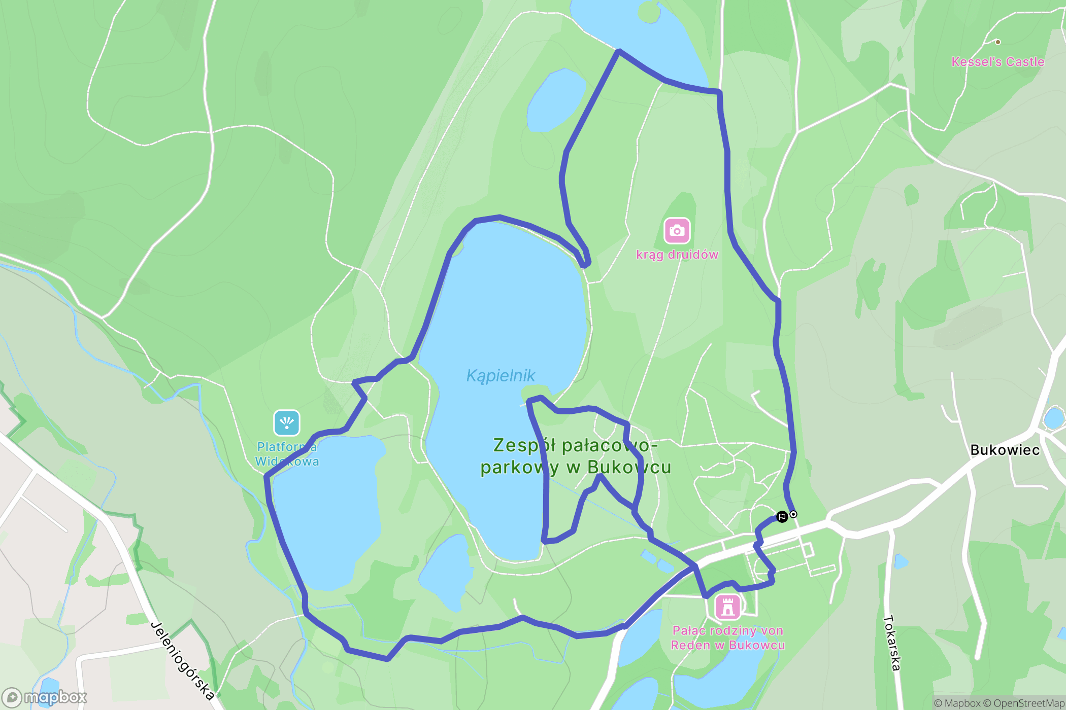 Bukowiec: mapa trasy - Poland