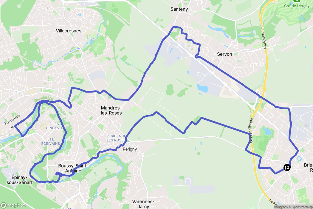 Brie-Comte-Robert : carte du parcours de randonnée - France
