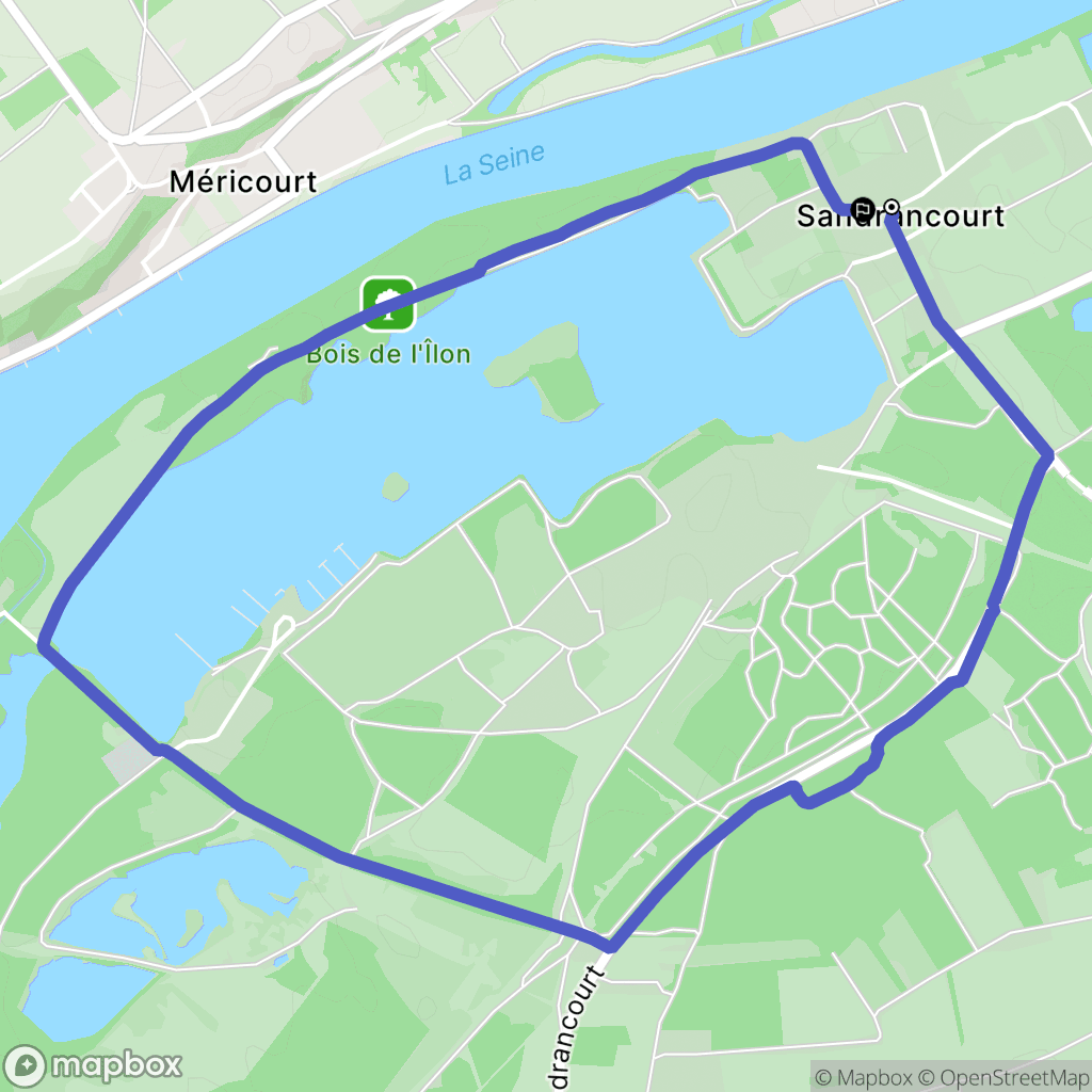 Saint-Martin-la-Garenne : carte du parcours de randonnée - France