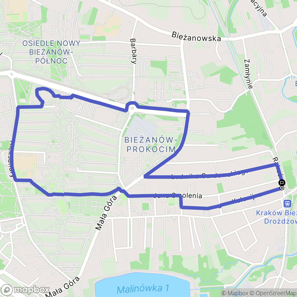 Kraków: mapa trasy - Poland