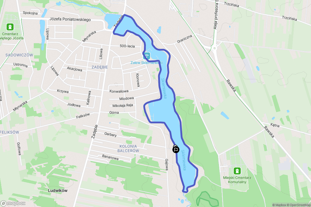 Skierniewice: mapa trasy - Poland