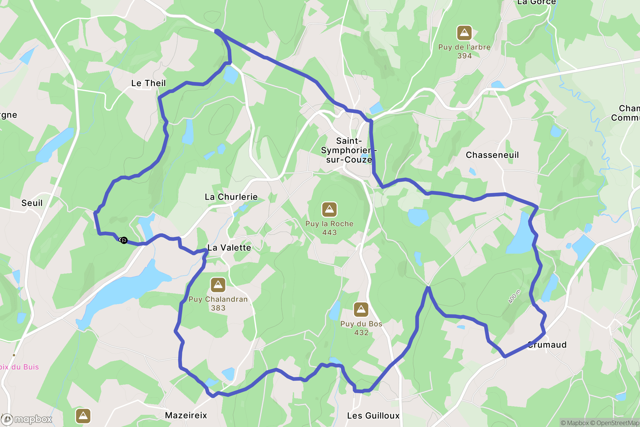 Saint-Pardoux-le-Lac : carte du parcours de randonnée - France
