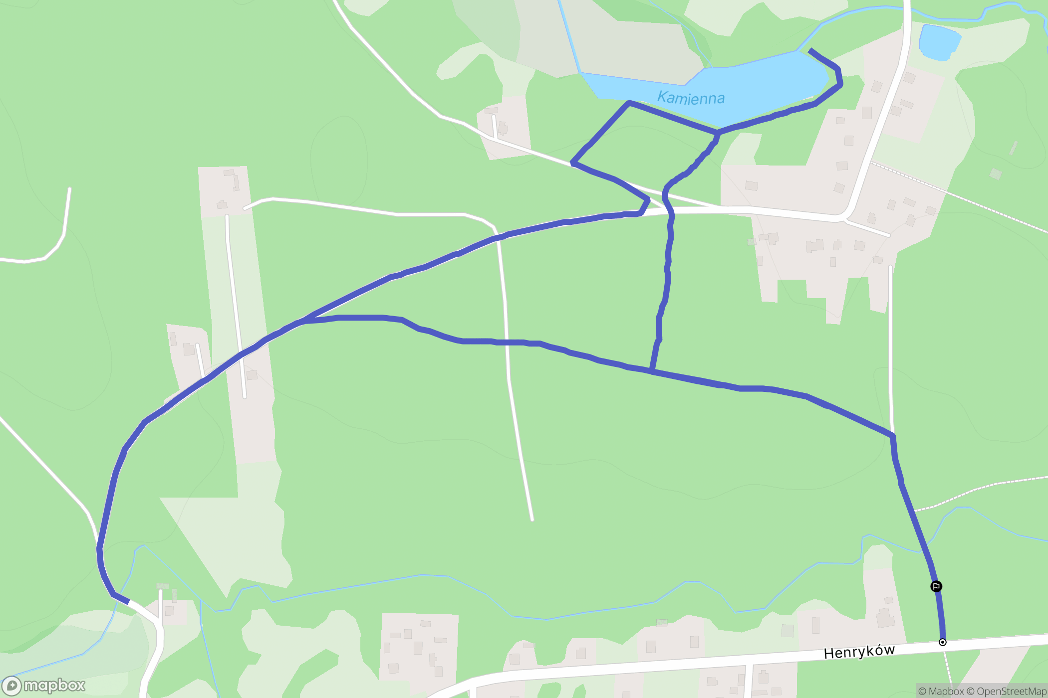 Drożdżów: mapa trasy - Poland