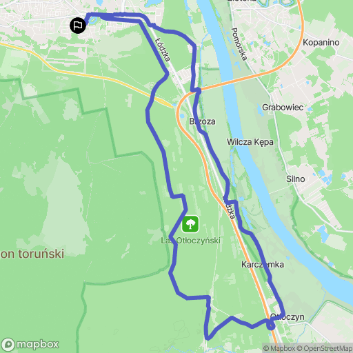 Toruń: mapa trasy - Poland