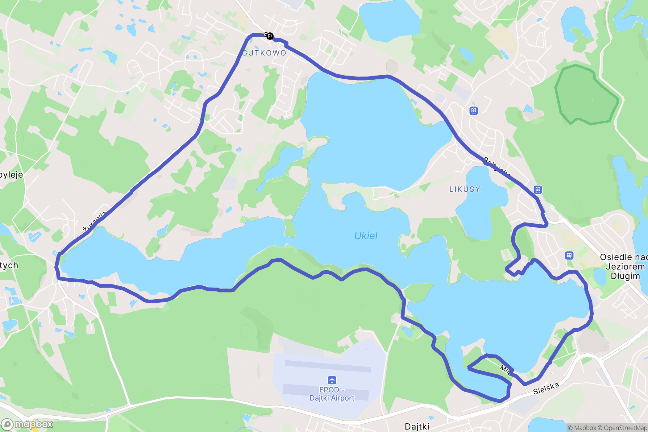 Olsztyn: mapa trasy - Poland