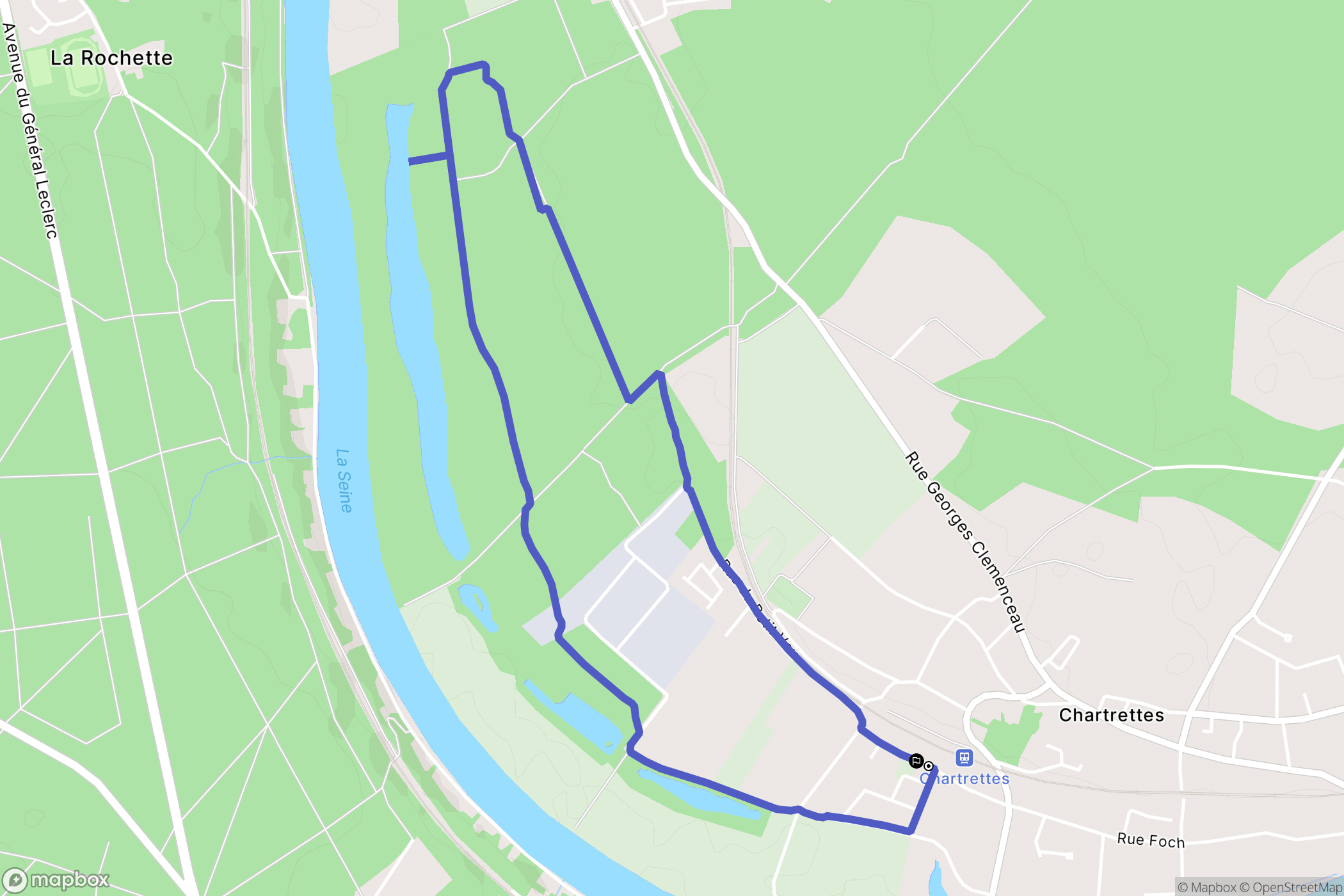 Chartrettes : carte du parcours de randonnée - France