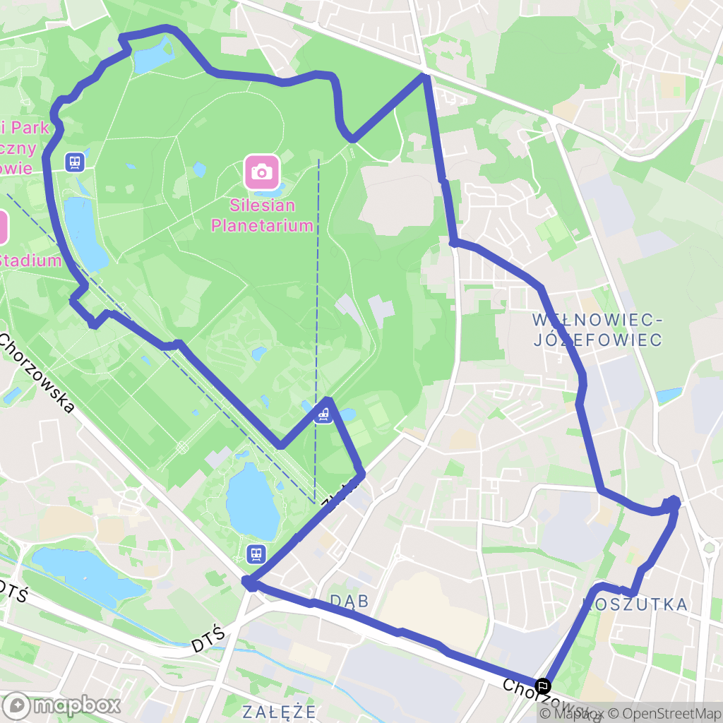 Katowice: mapa trasy - Poland