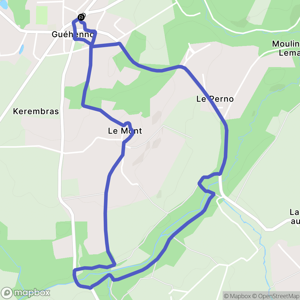 Guéhenno : carte du parcours de randonnée - France