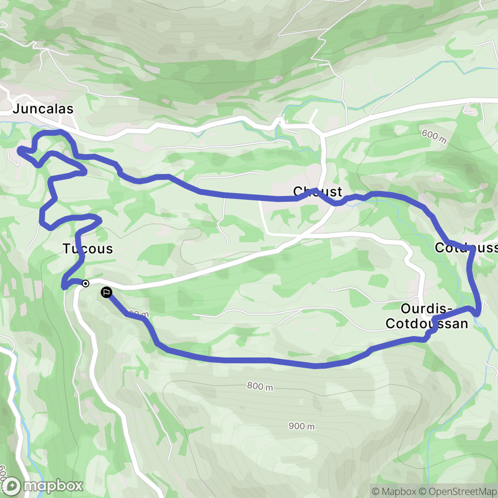 Juncalas : carte du parcours de randonnée - France