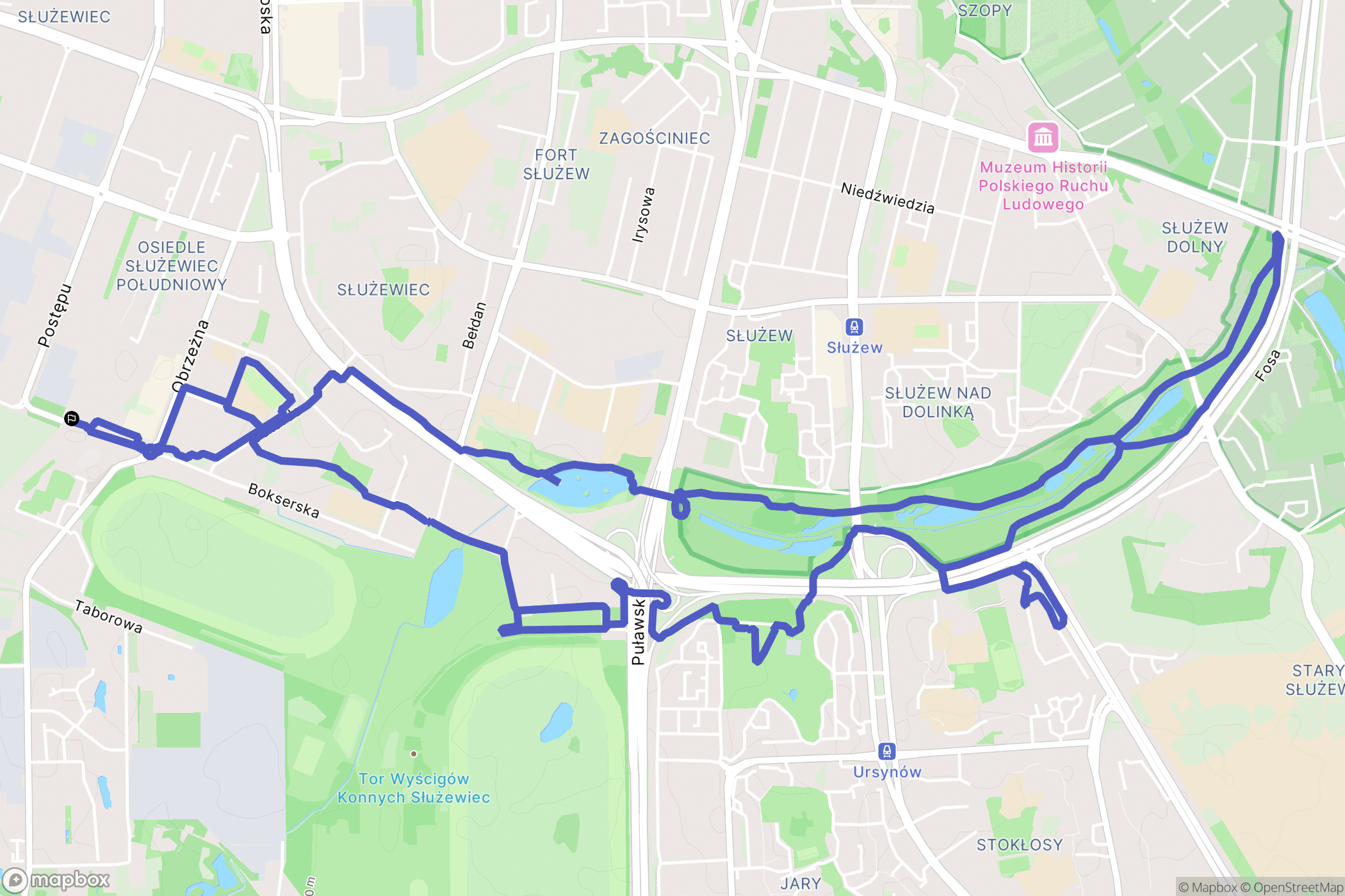 Warszawa: mapa trasy - Poland