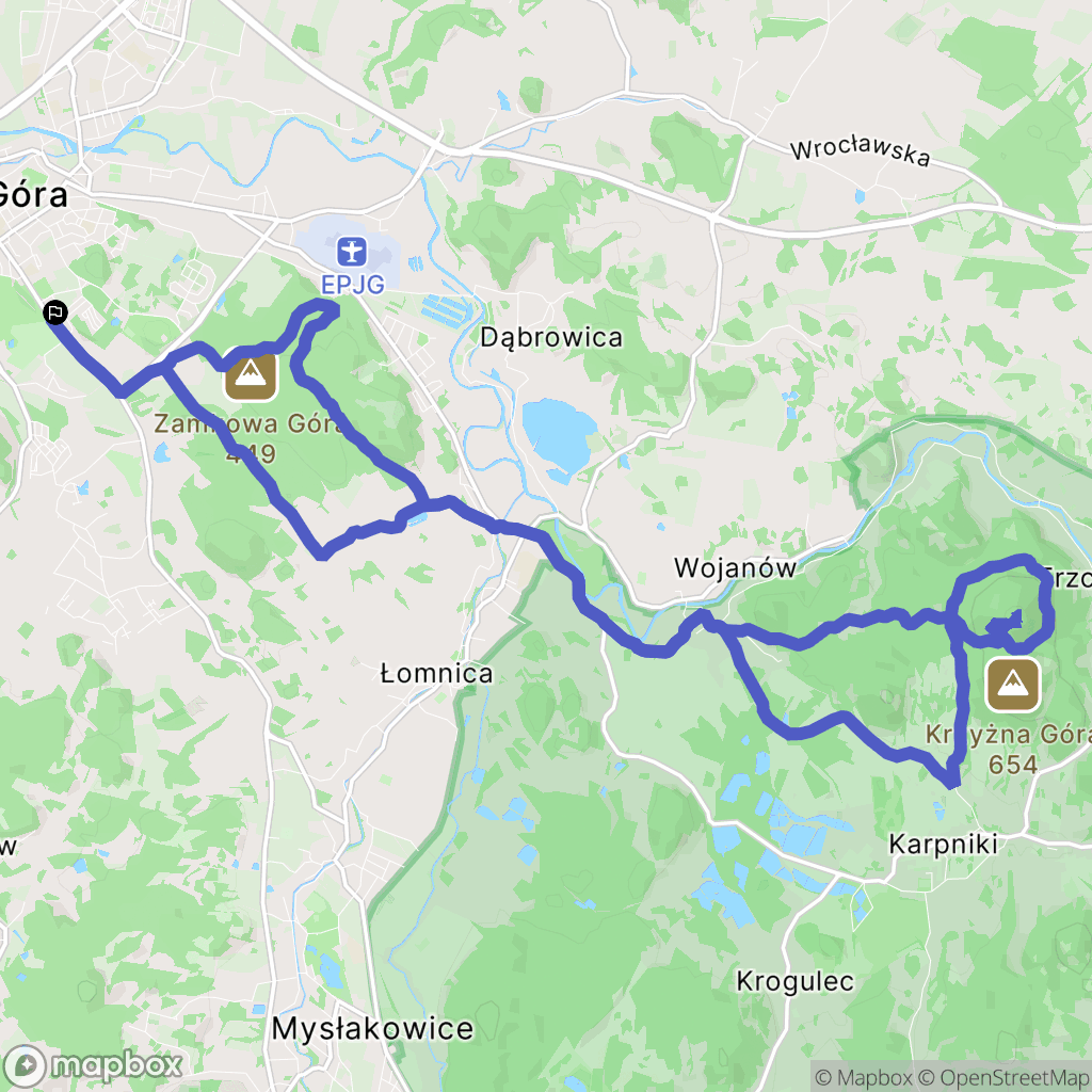 Jelenia Góra: mapa trasy - Poland