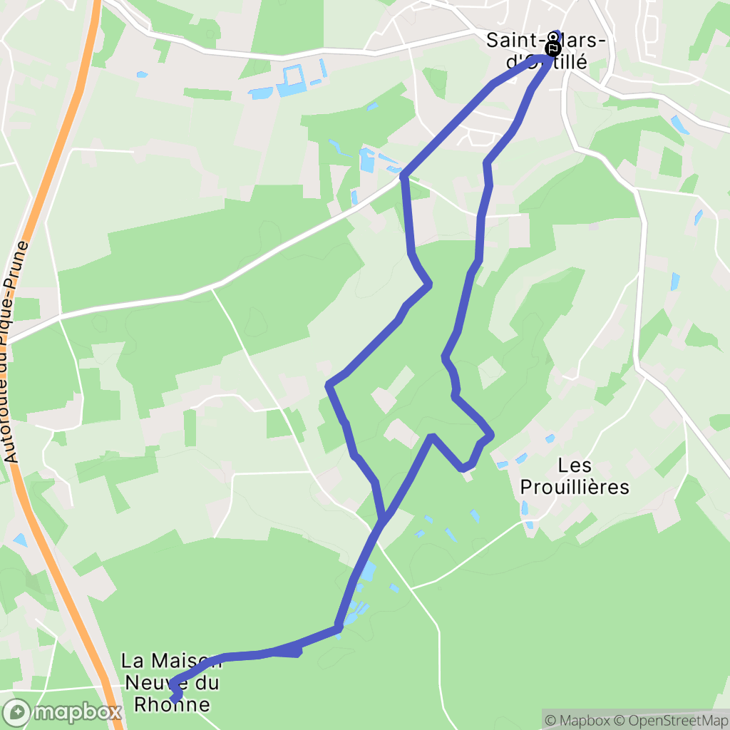 Saint-Mars-d'Outillé : carte du parcours de randonnée - France