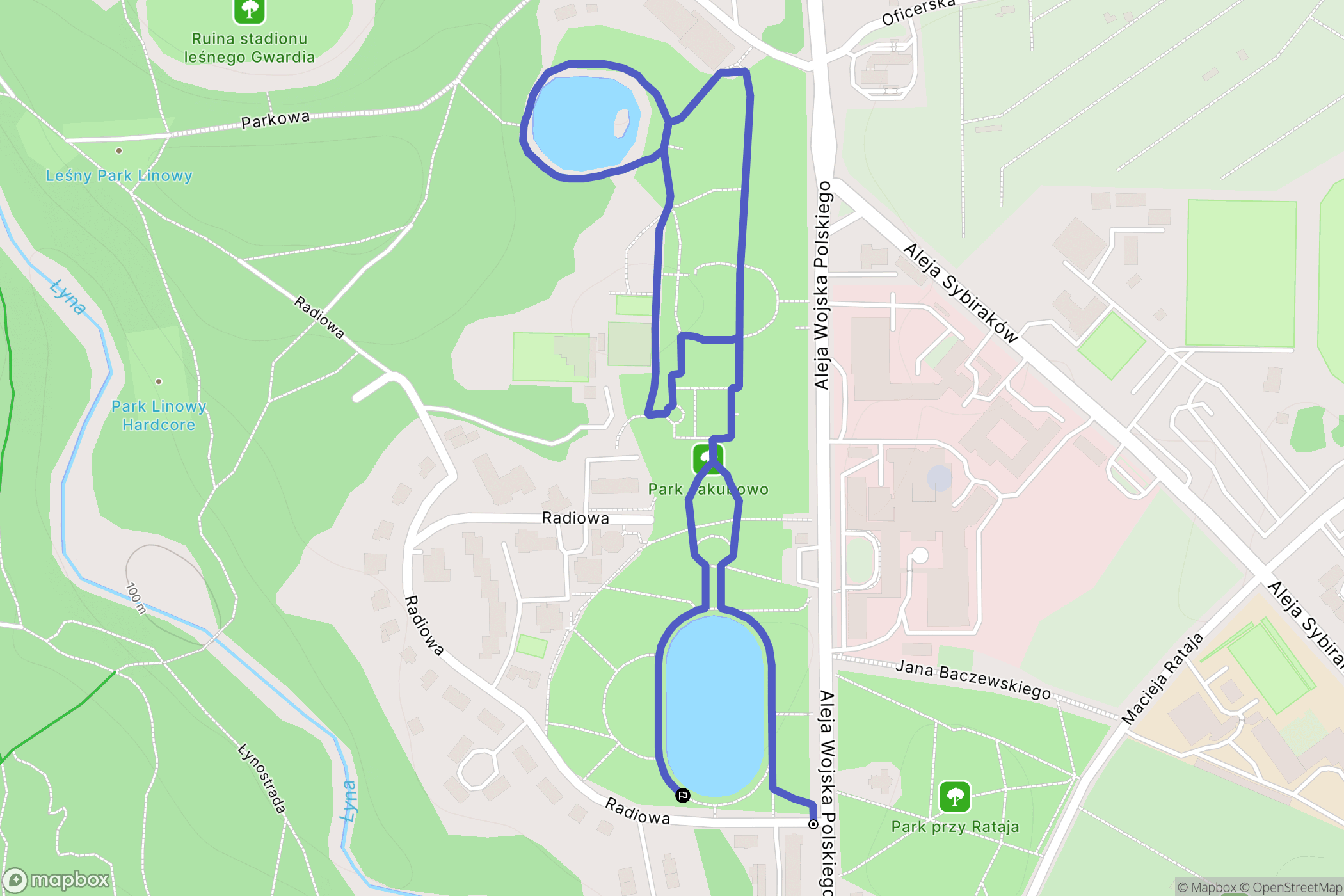 Olsztyn: mapa trasy - Poland