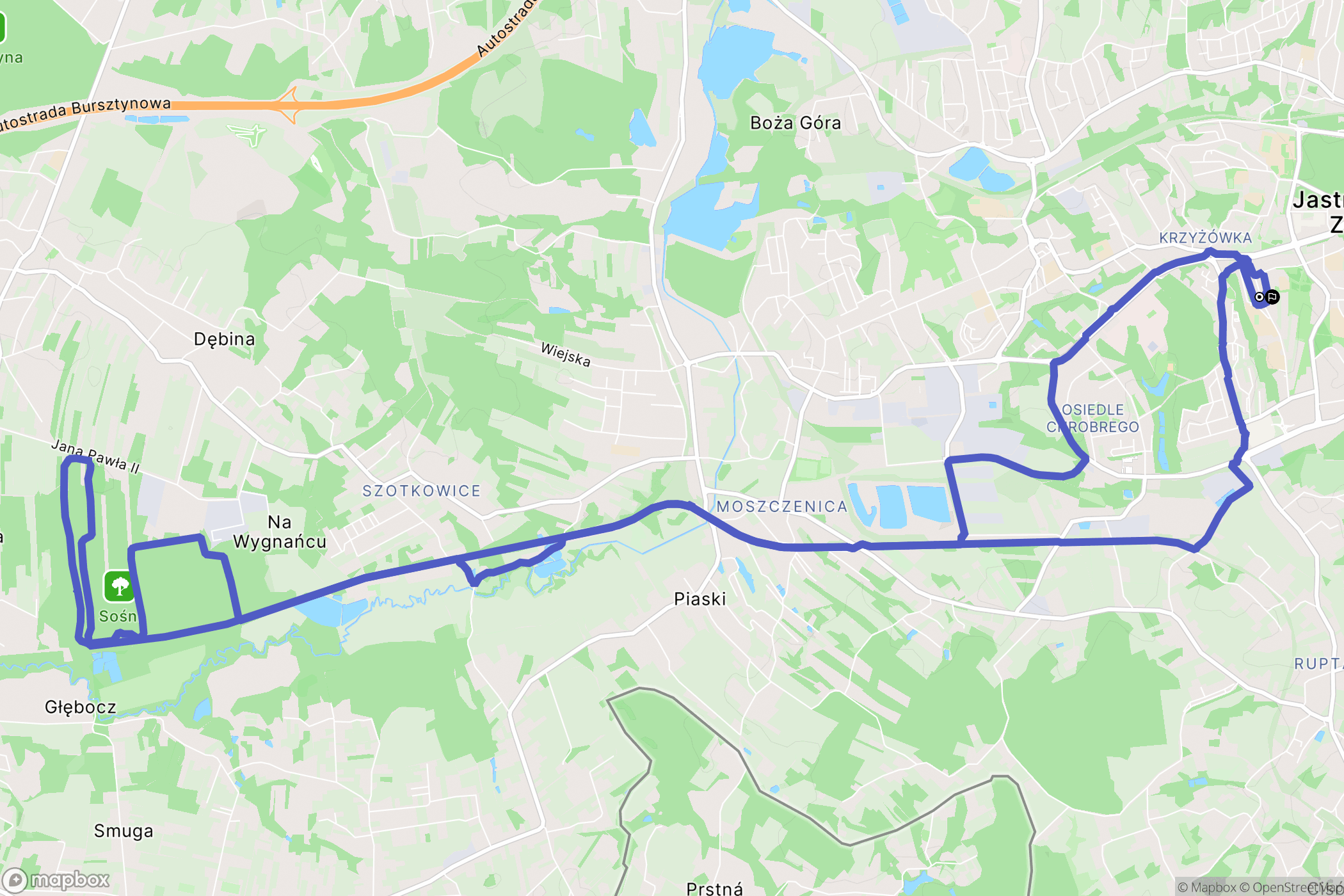Jastrzębie-Zdrój: mapa trasy - Poland