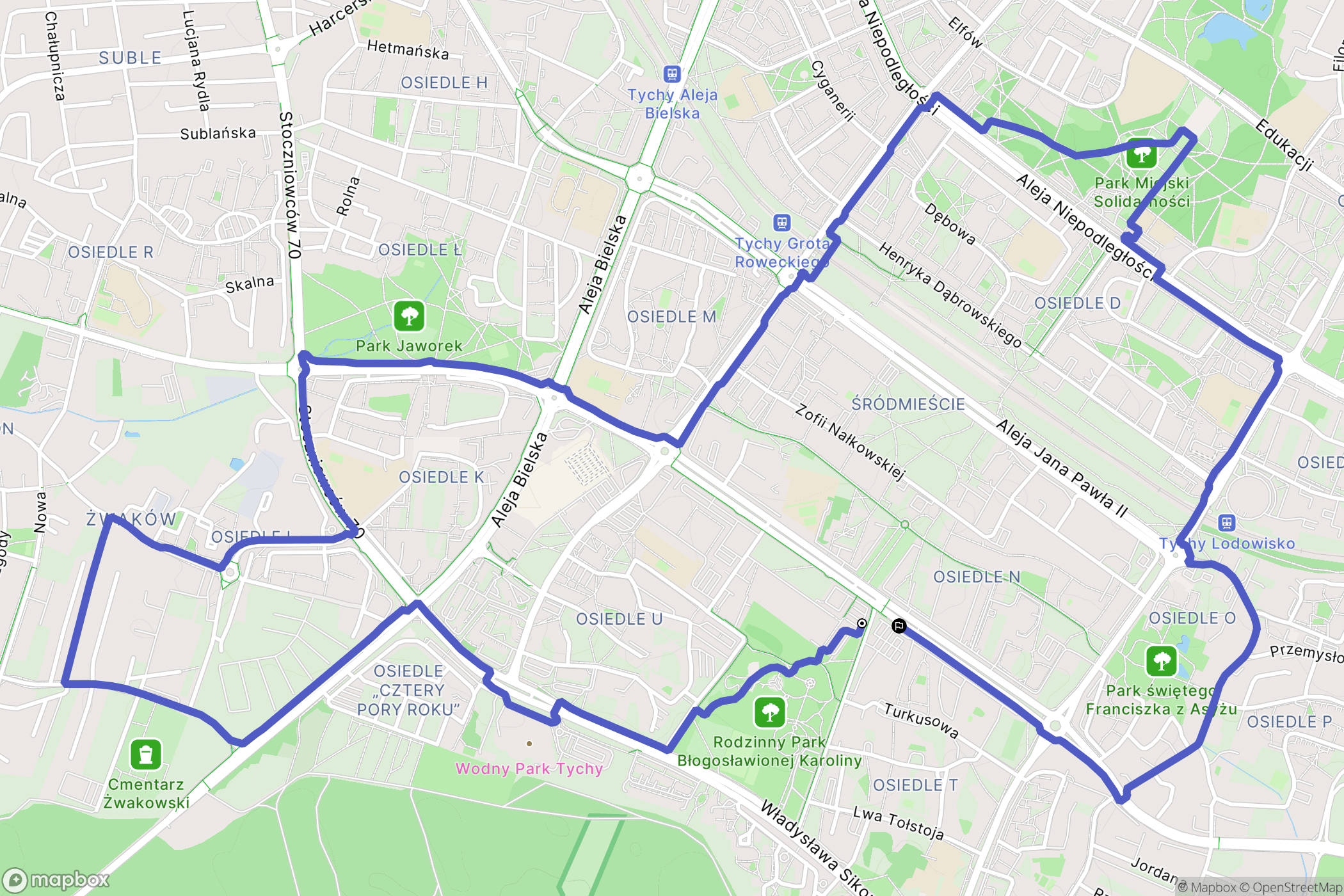 Tychy: mapa trasy - Poland
