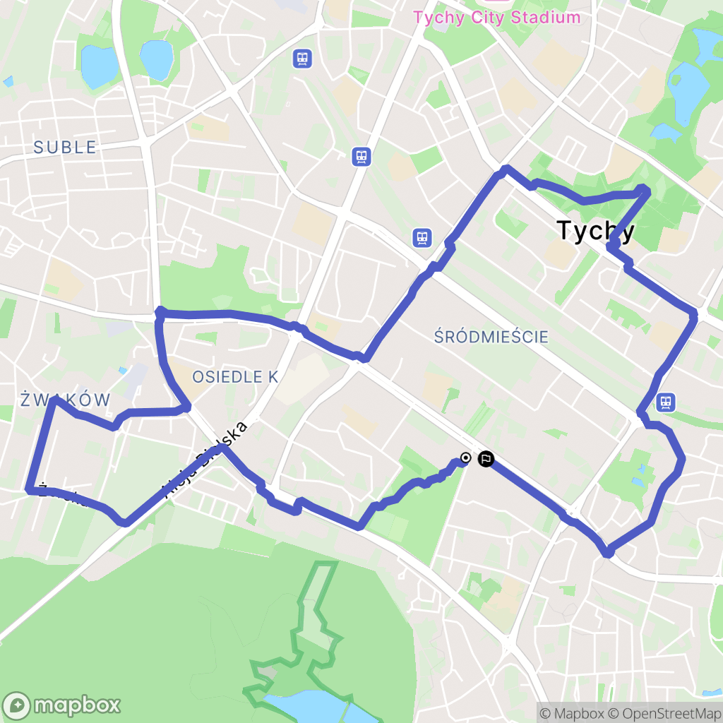 Tychy: mapa trasy - Poland