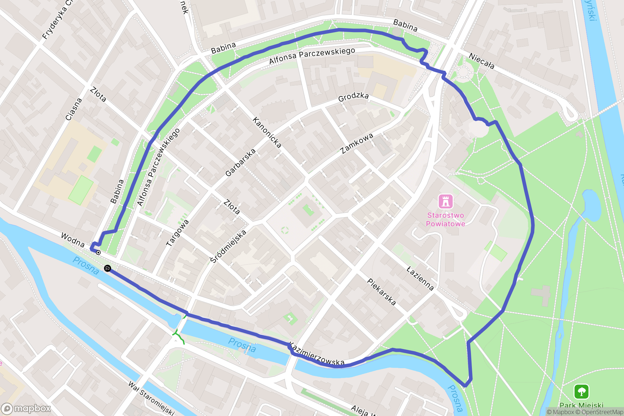 Kalisz: mapa trasy - Poland