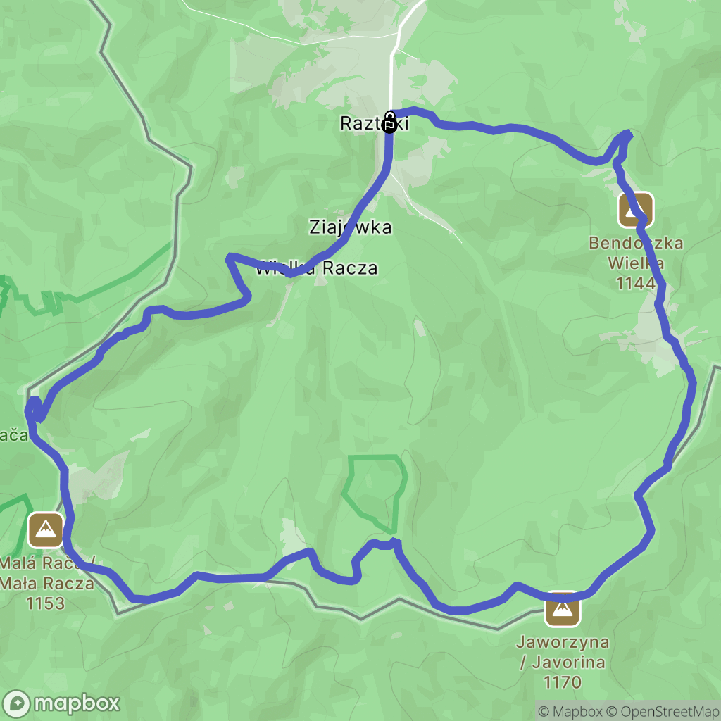 Rycerka Górna: mapa trasy - Poland