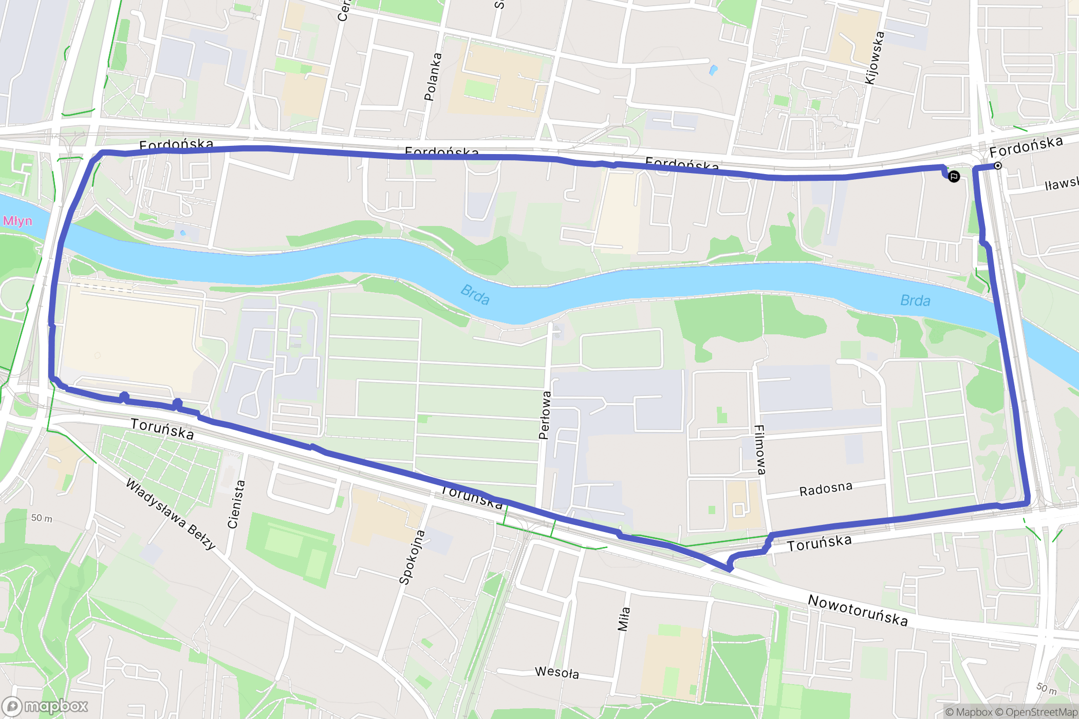 Bydgoszcz: mapa trasy - Poland
