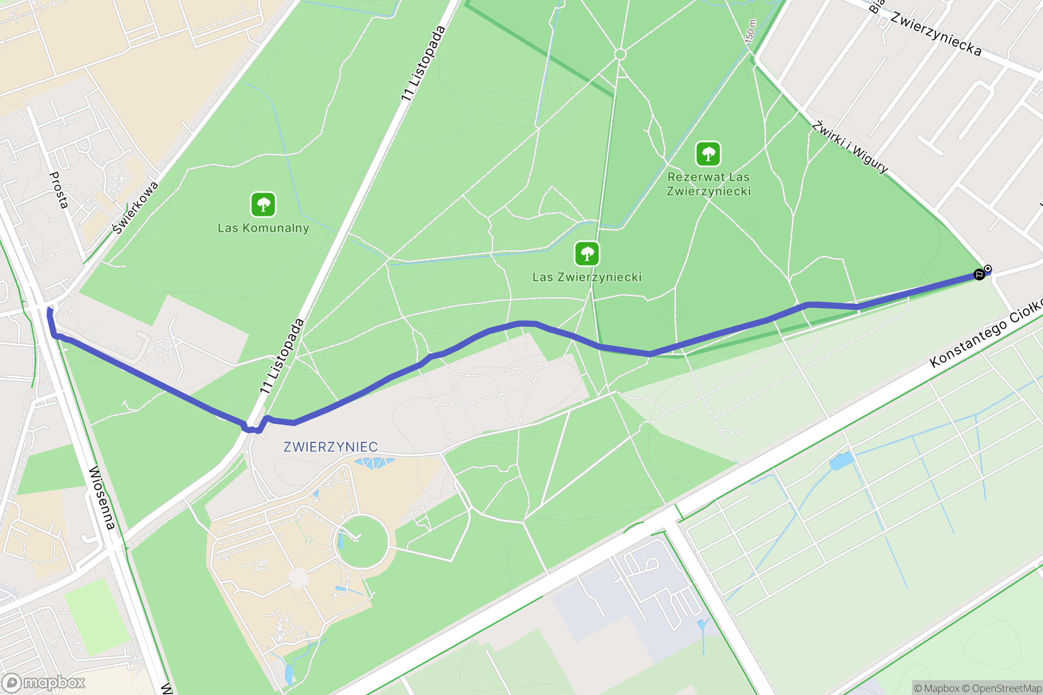 Białystok: mapa trasy - Poland