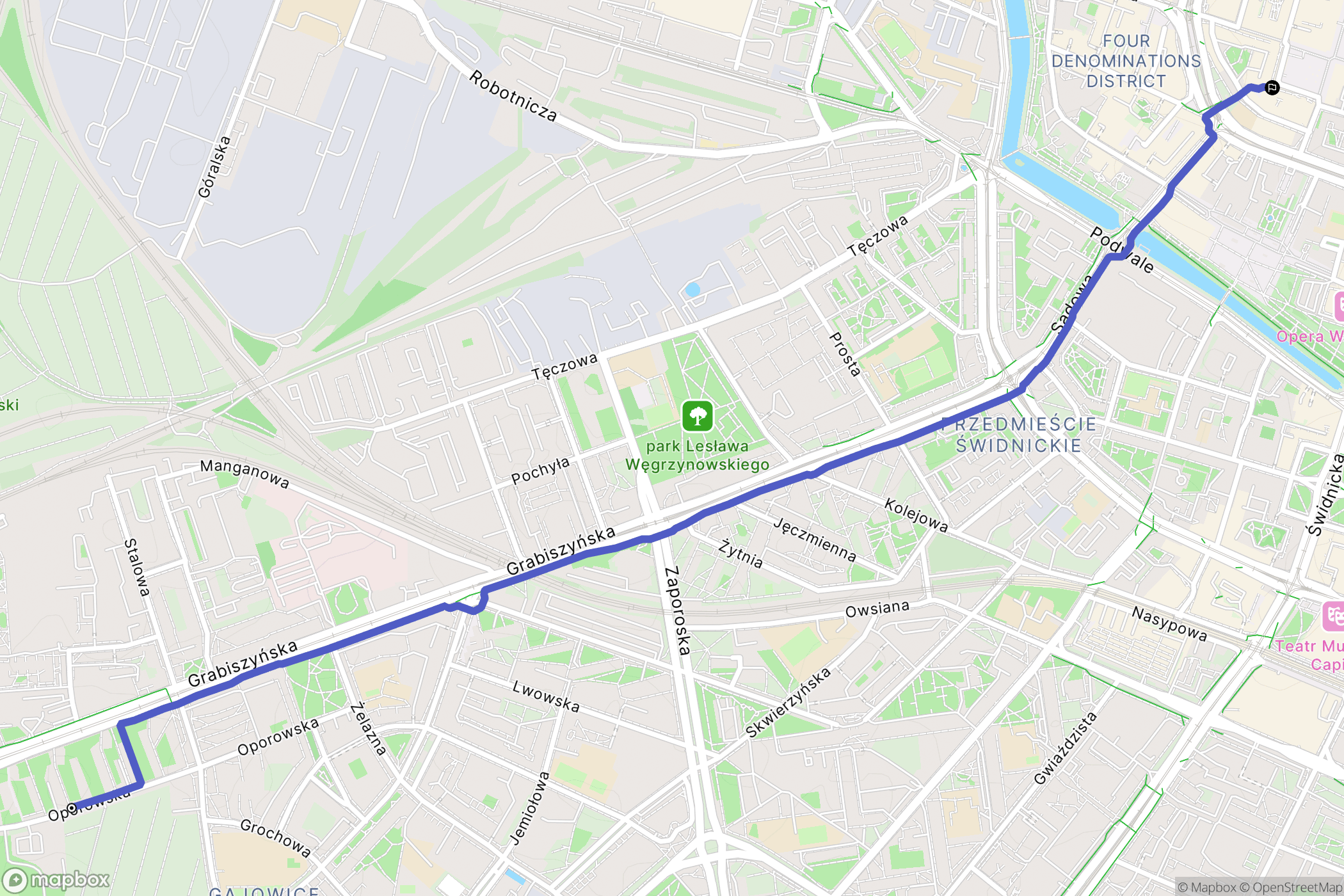 Wrocław: mapa trasy - Poland
