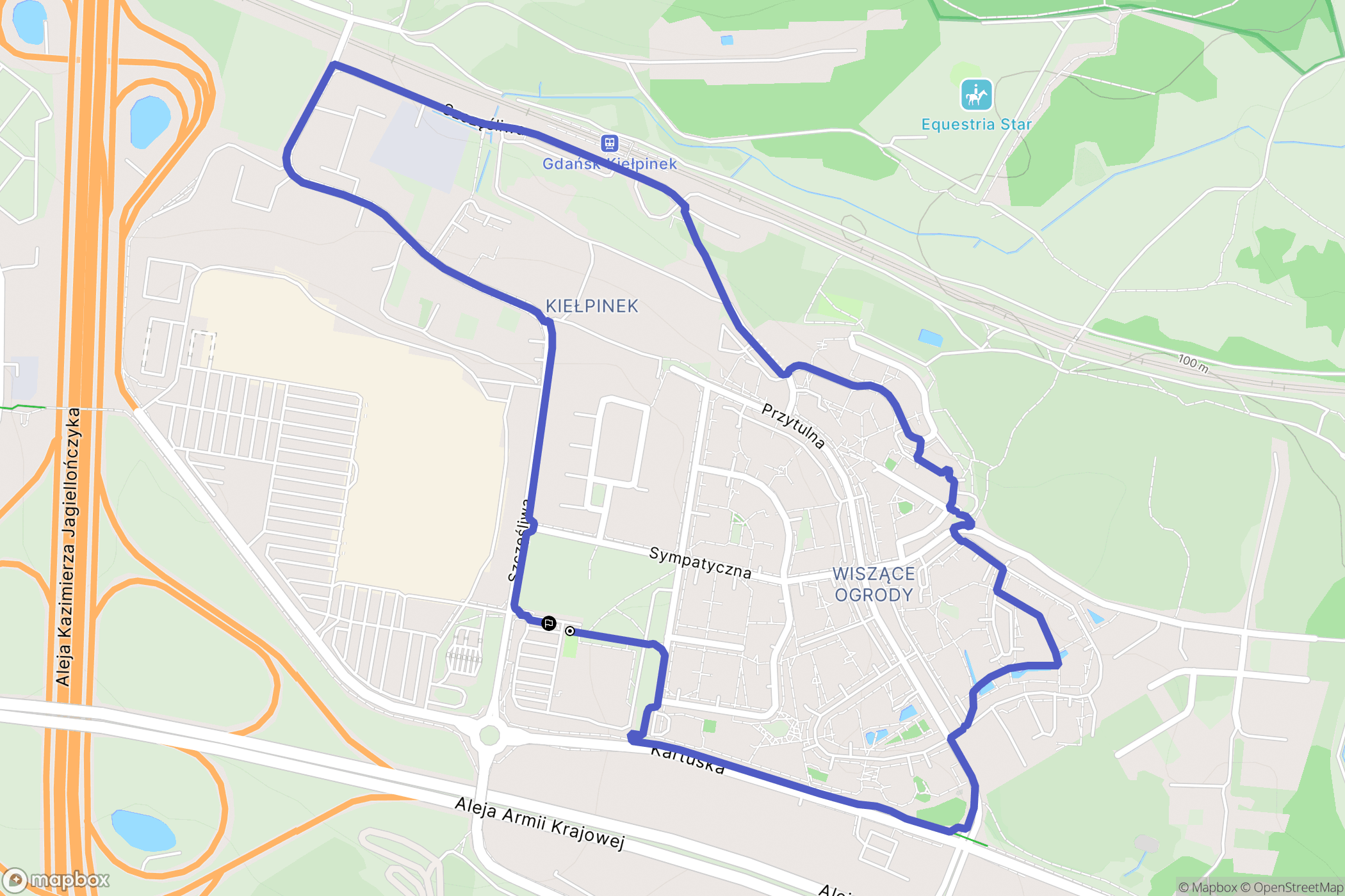 Gdańsk: mapa trasy - Poland