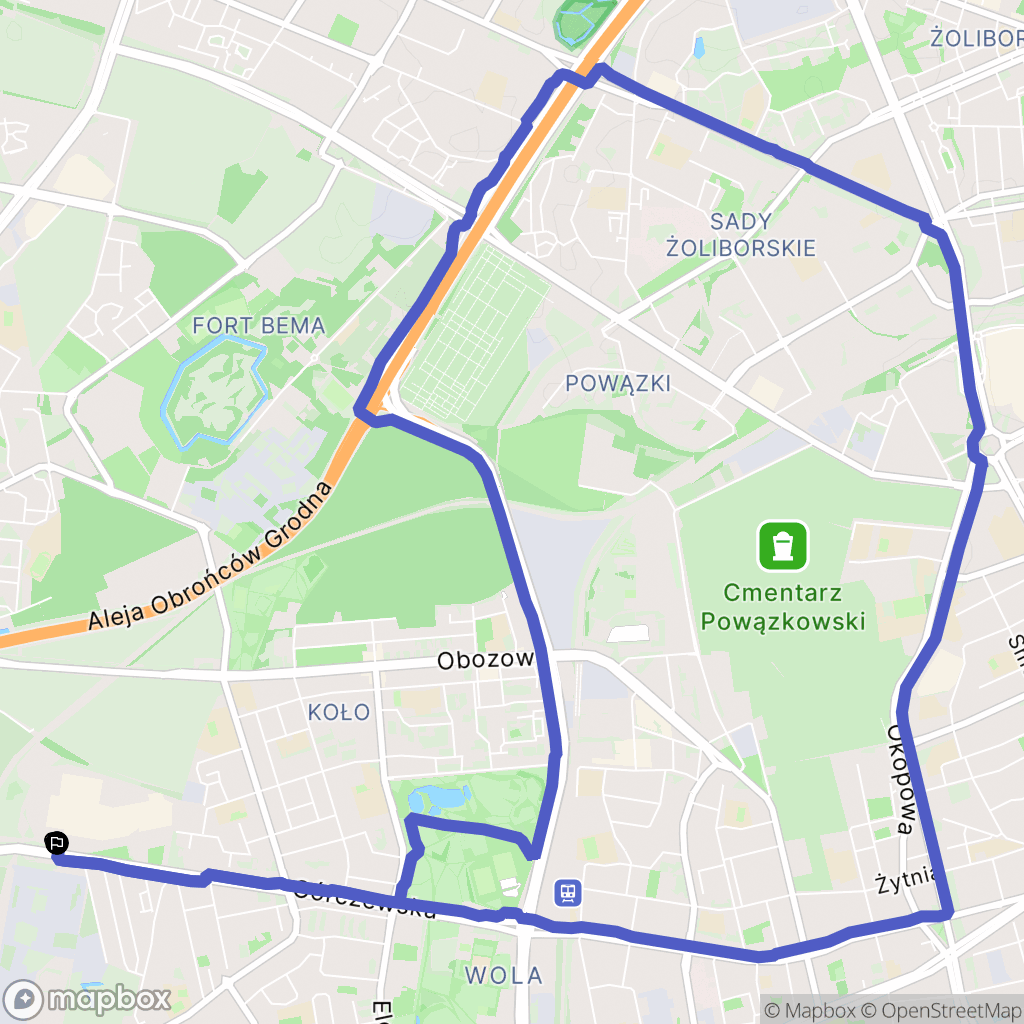 Warszawa: mapa trasy - Poland