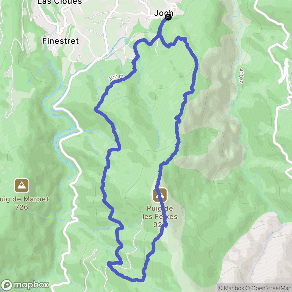 Joch : carte du parcours de randonnée - France