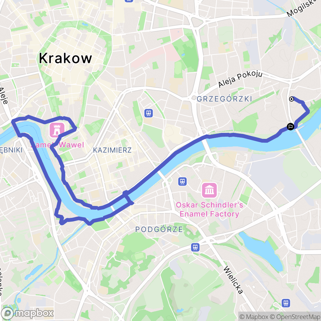 Kraków: mapa trasy - Poland