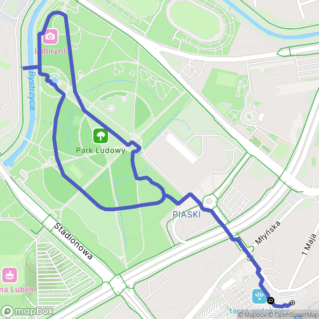 Lublin: mapa trasy - Poland