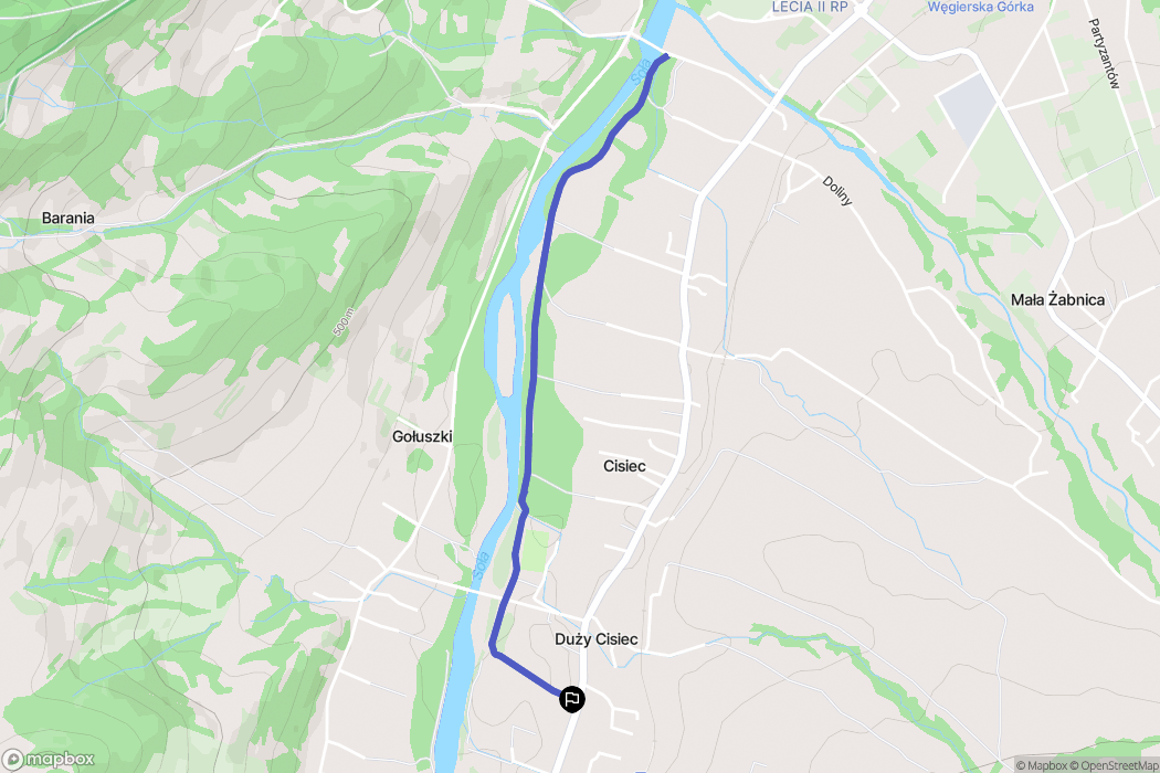 Cisiec: mapa trasy - Poland