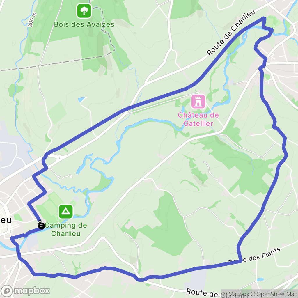 Charlieu : carte du parcours de randonnée - France