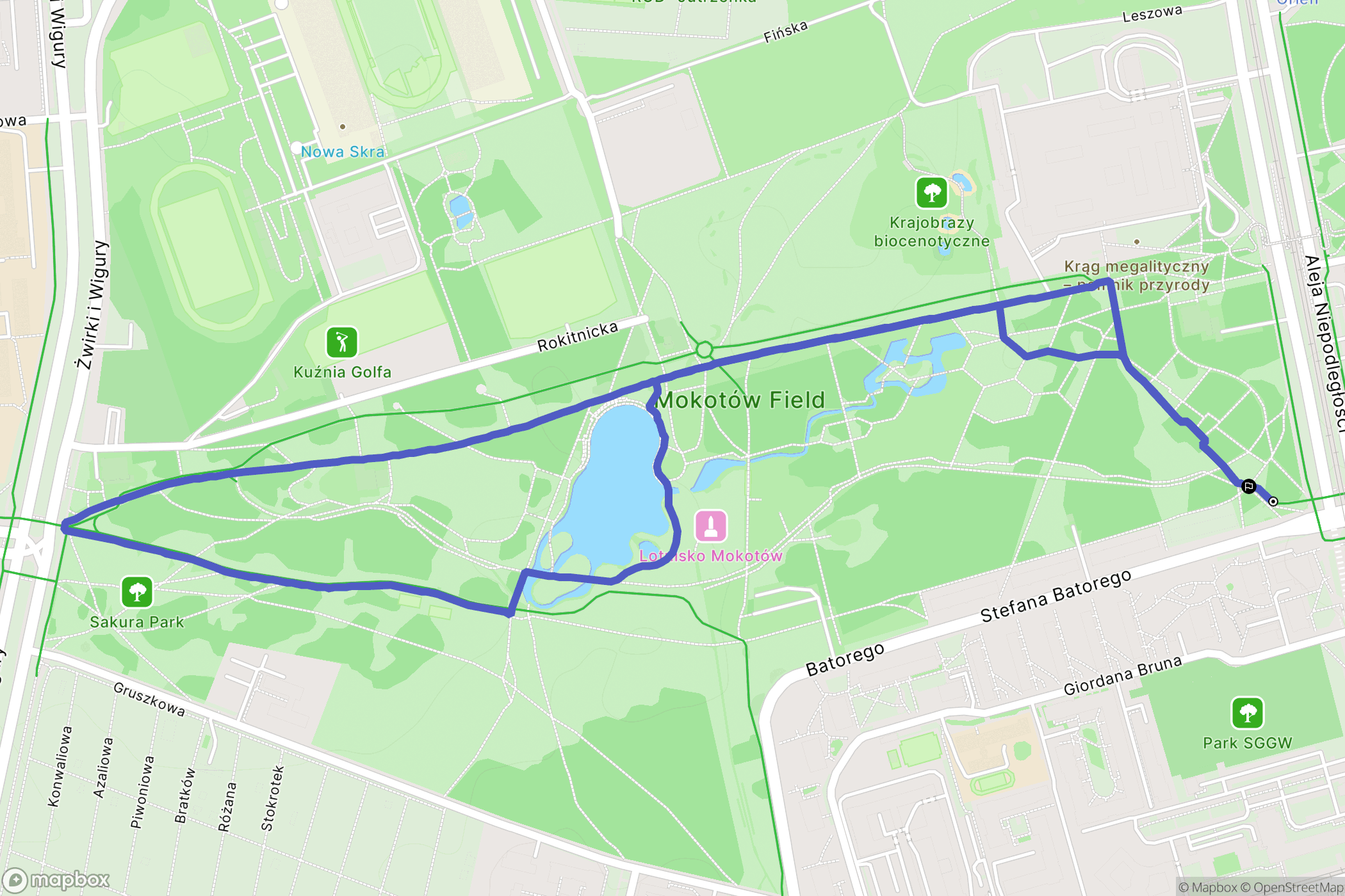 Warszawa: mapa trasy - Poland