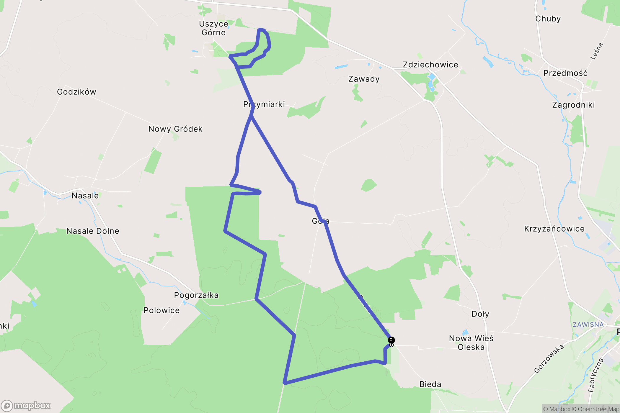 Nowa Wieś: mapa trasy - Poland