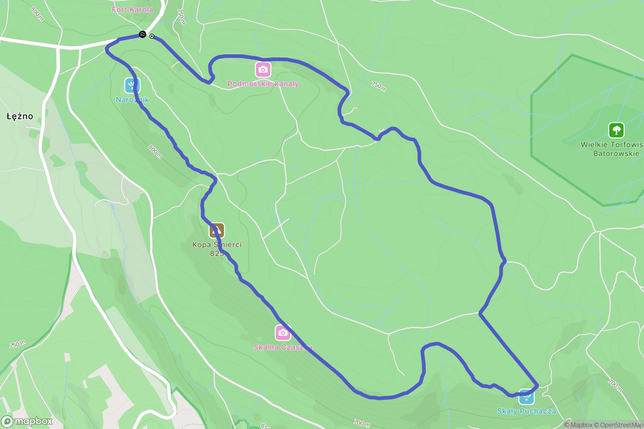 Kudowa-Zdrój: mapa trasy - Poland