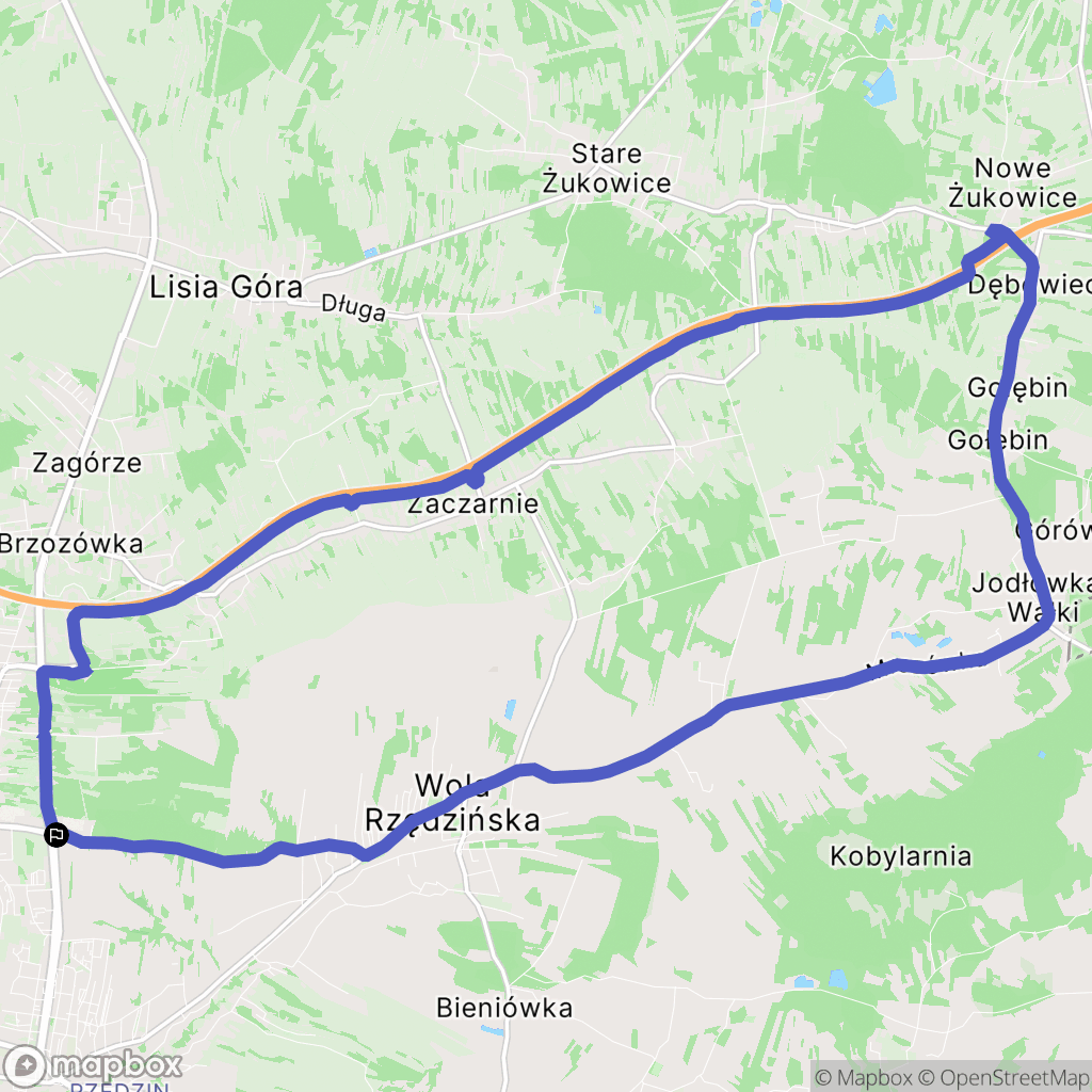 Tarnów: mapa trasy - Poland