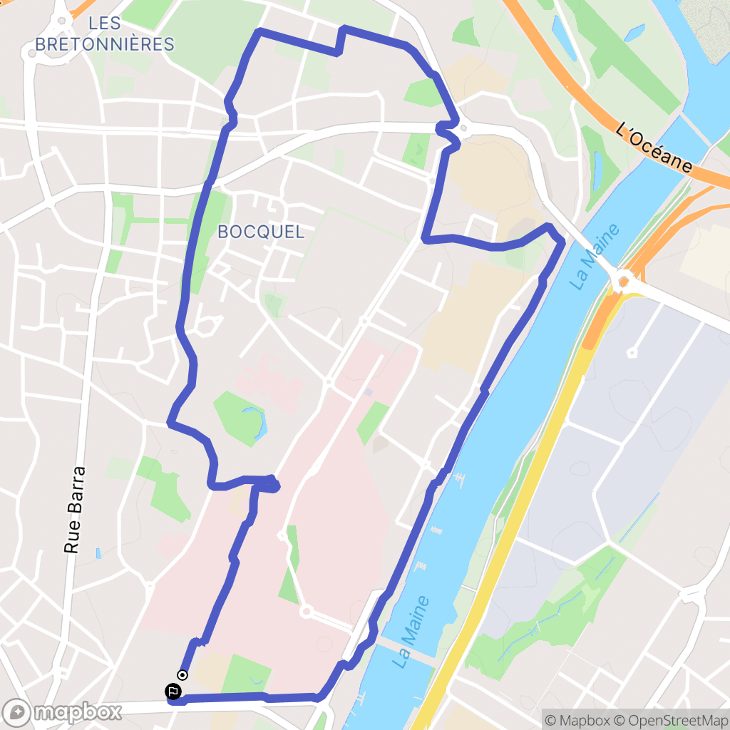 Angers : carte du parcours de randonnée - France